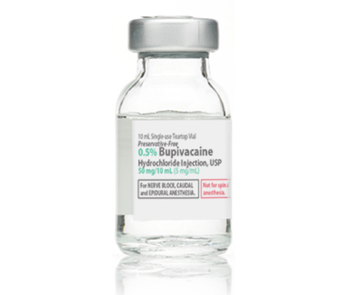 [00409116201] Bupivacaine Hydrochloride Injection, USP, 5mg/ml, 10ml Vial, Single Dose, Glass Teartop Vial, 25/bx