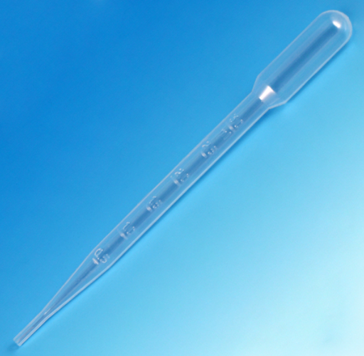 [135038-100] Pipet, 7 mL, Sterile, Individually Wrapped, Large Bulb, Graduated to 3mL, 155mm, Cellophane Wrap, 100/bg