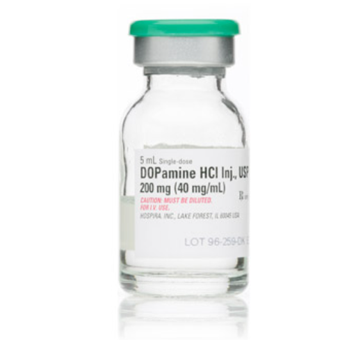 [00409582001] Dopamine Hydrochloride Injection, USP, 40 mg/ml, 5 ml Vial, Single Dose, Glass Fliptop Vial, 25/bx