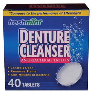 [DENT40] Denture Cleanser Tablets, Blue, Compared to the Performance of Efferdent®, 40/bx, 24 bx/cs (75 cs/plt)