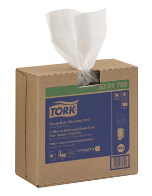 [5301755] Cleaning Cloth, Heavy-Duty, Pop-Up Box, White, 1-Ply, Embossed, W24, 16.1" x 8.5", 80 sht/bx, 5 bx/cs