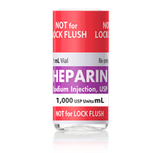 [00409272001] Heparin Sodium Injection, USP, 1000 units/ml, 1 ml Vial, Single Dose, Glass Fliptop Vial, 25/bx