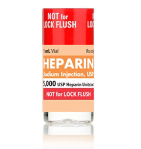 [00409272301] Heparin Sodium Injection, USP, 5000 units/ml, 1 ml Vial, Single Dose, Glass Fliptop Vial, 25/bx