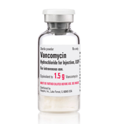 [00409351501] Vancomycin Hydrochloride for Injection, USP, 1.5 g Vial, Single Dose, Glass Fliptop Vial, 10/bx