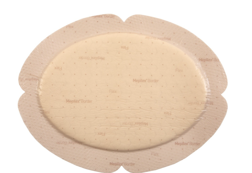 [583500] Absorbent Bordered Foam Dressing, 3.1" x 4", Self-Adherent w/Border, 5/bx, 10 bx/cs
