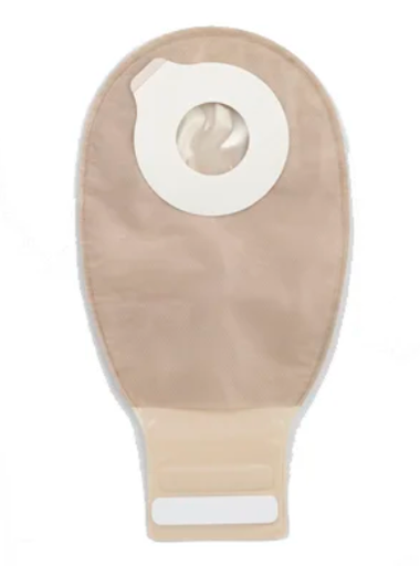 [416799] Drainable Pouch, 12", 2-Sided Comfort Panel, InvisiClose® Tail Closure, Filter, Tan, Medium, 10/bx