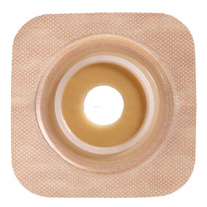 [125275] Skin Barrier w/Tape Collar, Flexible, Tan, 1 1/2" Stoma Opening, 10/bx