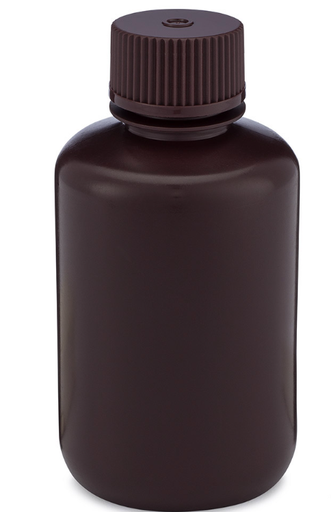 [7060125AM] Diamond RealSealBottle, Narrow Mouth Boston Round, Amber HDPE with Amber PP Closure, 125mL, 12/bg