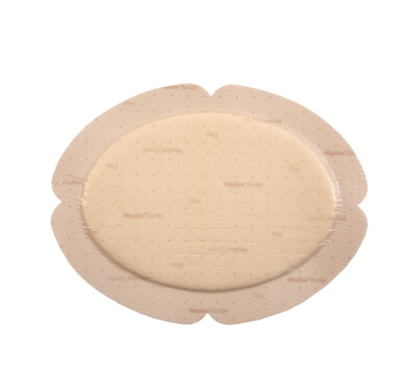 [583400] Absorbent Bordered Foam Dressing, 6" x 7.5", Self-Adherent w/Border, 5/bx, 9 bx/cs