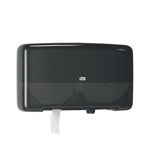 [5555290] Bath Tissue Roll Dispenser, Jumbo, Twin, Mini, Universal, Black, T2, Plastic, 10.1" x 17" x 5.7"