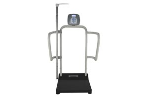 [1100KL-EHR] Digital Platform Scale with Extra Wide Handrails & Digital Height Rod, 1000 lb Capacity, ADPT30