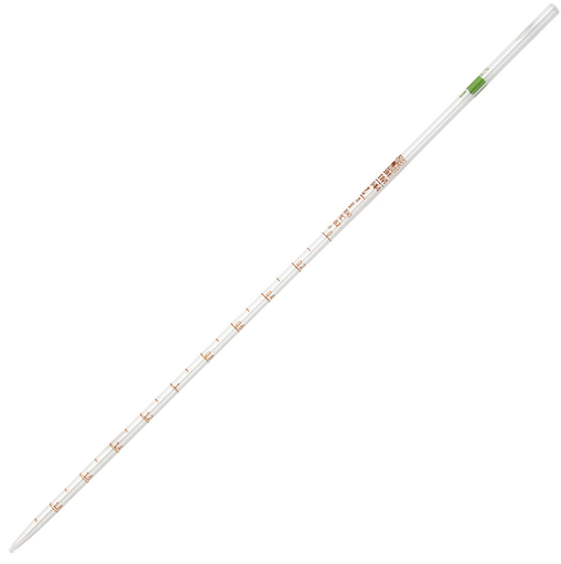 [8510002] Pipette, Serological, Globe Glass, Reusable, 2mL, 0.1 Graduations, Green Band, ASTM E1044, 6/bx