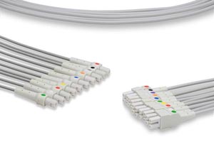 [LQB10-AD0] EKG Leadwire, 10 Leads w/out Adapters, GE Healthcare > Marquette Compatible w/ OEM: 420101-002