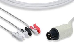 [C2340P0] Direct-Connect ECG Cable, 3 Leads Clip, AAMI Compatible w/ OEM: 1073/P, 11110-000167, FSR1311