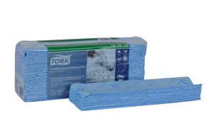 [192578] Industrial Cleaning Cloth, Low-Lint, Top-Pak, 1-Ply, Blue, 12.8" x 15.4", 80 sht/pk, 5 pk/cs