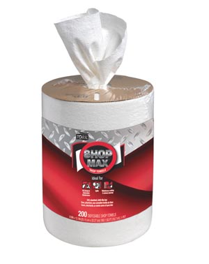 [450138] ShopMax Wiper, Centerfeed Refill, Advanced, White, 1-Ply, W22, 218.33ft, 200 sht/rl, 2 rl/cs