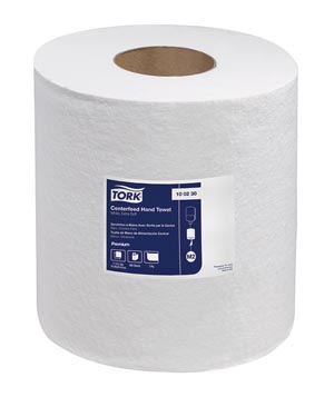 [100230] Premium Hand Towel, Centerfeed, 1-Ply, Extra Soft, White, 7.7" x 11.8", 305 sht/rl, 6 rl/cs