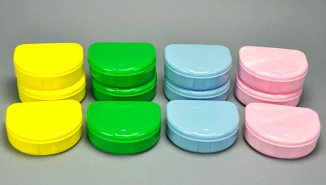 [1963] Retainer Boxes, 1" Deep, Assorted Colors (Neon Pink, Neon Green, Light Blue, Yellow), 12/pk