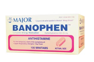 [250068] Banophen, Mini-Tabs, 25mg, 100s, Compare to Benadryl® Mini-Tabs, NDC# 00904-5551-59