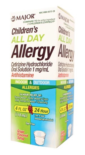 [255014] All Day Allergy, 24 Hour, 118mL, Compare to Zyrtec®, 36/cs, NDC# 00904-6765-20