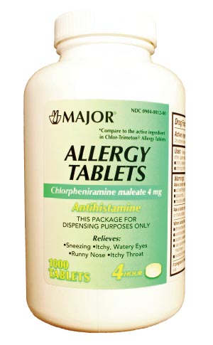 [235937] Chlorpheniramine, 4mg, 1000s, Compare to Chlor-trimeton®, NDC# 00904-0012-80