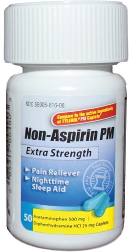 [PMC50024] Acetaminophen PM Caplets, 500mg, 50/btl, 24 btl/cs, Compare to Tylenol PM®
