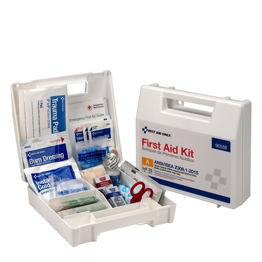 [90588] First Aid Only 25 Person ANSI Class A Bulk First Aid Kit with Plastic Case & Dividers