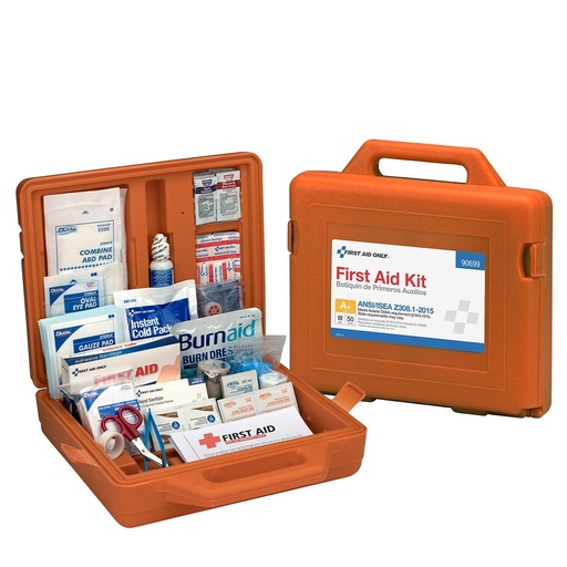 [90699-001] First Aid Only 50 Person Weatherproof ANSI Class A+ Bulk First Aid Kit with Plastic Case