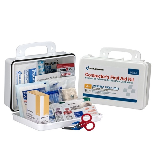 [90753] First Aid Only Weatherproof 25 Person ANSI Class A+ Contractor First Aid Kit with Plastic Case