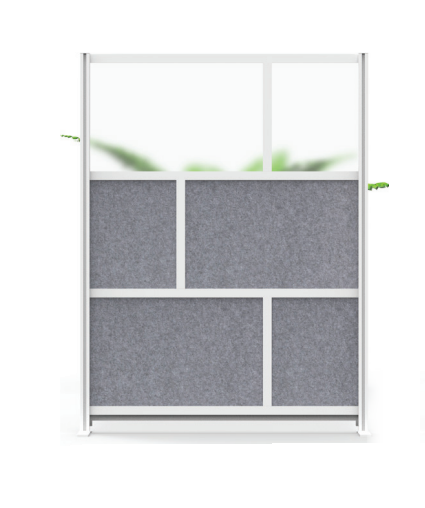 [MW-5370-FCG] Luxor Expanse Wall Room Divider System, Silver Frame, 53" x 70" Starter Wall