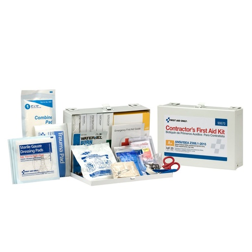 [90670] First Aid Only 25 Person ANSI A+ Contractor's First Aid Kit with Metal Case