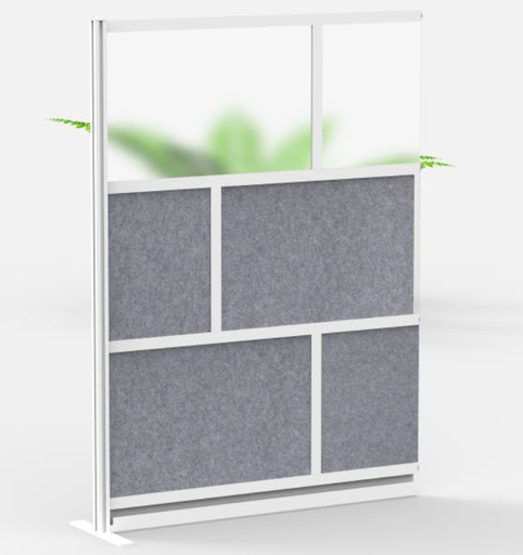 [MW-5370-XFCG] Luxor Expanse Wall Room Divider System, Silver Frame, 53" x 70" Add-On Wall