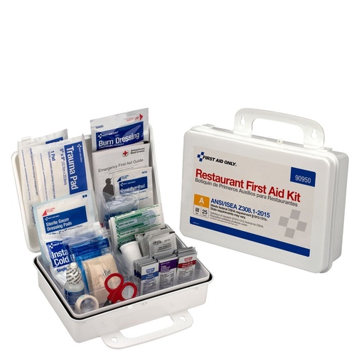 [90950] First Aid Only 25 Person ANSI Class A Restaurant Bulk First Aid Kit with Plastic Case
