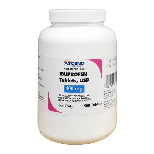[67877031905] Ibuprofen Tablet, 400mg, 500S (RX needed)
