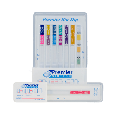 [PDA-11M3S-LC] Premier Biotech, Bio-Dip Card, 11 Drug Panel, 25/bx