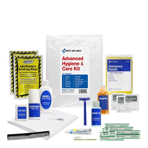 [91410] First Aid Only Advanced Hygiene and Care Kit with Plastic Bag