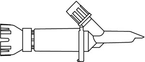 [412005] Standard Spike Dispensing Pin, SAFSITE® Valve, Automatic 2-Way Valve For Aspiration or Injection of Medication From Inverted Multi-Dose Vials, Luer Slip Connector, Utilizes a Bacterial Retentive Air-Venting Filter, DEHP & Latex Free (LF), 50/cs
