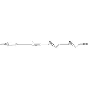 [US1150] Emergency Medical Services Set, Universal Spike, Roller Clamp, ULTRASITE Valve Injection Sites 8" & 3" Above Distal End, SPIN-LOCK Connector, DEHP-Free, Latex Free (LF), 16mL Priming Volume, 86"L, 15 drops/mL, 50/cs (Rx)