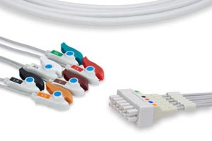 [LQB6-90P0] ECG Telemetry Leadwire, 6 Leads Pinch/Grabber, GE Healthcare > Marquette Compatible w/ OEM: 421932-001, 421932-002, 421932-003, LDW-06BD-29AM-0100, LDW-06BD-51AM-0100, LDW-06BD-MXAM-0100, LW-3410029/6A, 40300-30-6A