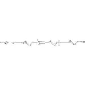 [NF1290] Admin Set, Universal Spike, Check Valve, SAFELINE Injection Sites 6", 27" & 62" Above Distal End, Slide Clamp, SPIN-LOCK Connector, 17 mL Priming Volume, 88"L, 60 Drops/mL, DEHP & Latex Free (LF), 50/cs (Rx)