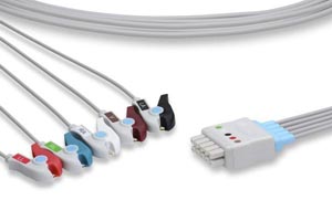 [LQ5-90P0] ECG Leadwire, 5 Leads Pinch/Grabber (Grouped), GE Healthcare > Marquette Compatible w/ OEM: 414556-002, 414556-005, E9002ZW, E9003CJ, LDW-05BW-29AM-0000, LDW-05BW-51AM-0000, 412681-001, LDW-05BW-MXAM-0000