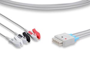 [LQ3-90P0] ECG Leadwire, 3 Leads Pinch/Grabber (Grouped), GE Healthcare > Marquette Compatible w/ OEM: 412682-001, 412682-002, LDW-03BW-29AM-0000, LDW-03BW-51AM-0000, LW-3410029/3A, 412682-001, 41737-P, 412682-002