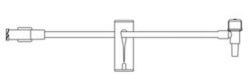 [471949] Small Bore T-Port Extension Set, Proximal Luer Lock Connection, Distal T-Fitting Luer Slip Connection, Latex Free (LF) Intermittent Injection Port, Slide Clamp, 0.7 mL Priming Volume, 5"L, 100/cs (Rx)