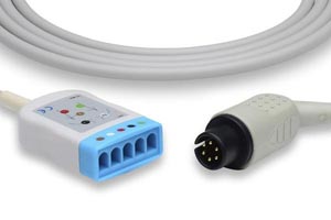 [TR-25400] ECG Trunk Cable, 3/5 Leads, Mindray > Datascope Compatible w/ OEM: 0012-00-1255-01, 0012-00-1255-02, 0012-00-1255-03, 0012-00-1255-04, 0012-00-1255-05, 0012-00-1255-06, 0010-30-42782, CB-83516R-DS