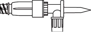 [412026] MINI-SPIKE Dispensing Pin, ULTRASITE Valve For Rubber-Stopper Vials, 2-Way Valve For Aspiration or Injection, Utilizes a Bacterial Retentive Air-Venting Filter, DEHP-Free, Latex Free (LF), 50/cs