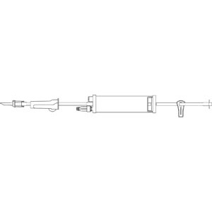 [375059] Add-On Burette Set, Non-Vented Spike, Roller Clamp, 150mL Burette Chamber, ULTRASITE Valve, Slide Clamp, Spike Adapter, DEHP-Free, Latex Free (LF), 3.0mL Priming Volume, 20"L, 20/cs (Rx)