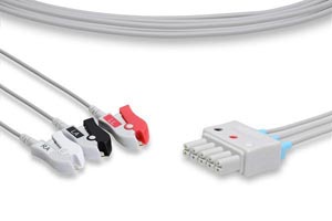 [LR3-90P0] ECG Leadwire, 3 Leads Pinch/Grabber, Mindray > Datascope Compatible w/ OEM: 0012-00-1170, 0012-00-1262-07, 0012-00-1262-08, 0012-00-1262-09, 0010-30-42726, 0010-30-42731, LW-3700024/3DS
