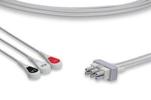 [LAB3-90S0] ECG Leadwire, 3 Leads Snap (Individual), Philips Compatible w/ OEM: M1605A, 989803104381, LDW-03AB-29AS-0100, LDW-03AB-51AS-0100, M1605A, 0012-00-0847, 989803104381, LW-2300051/3A