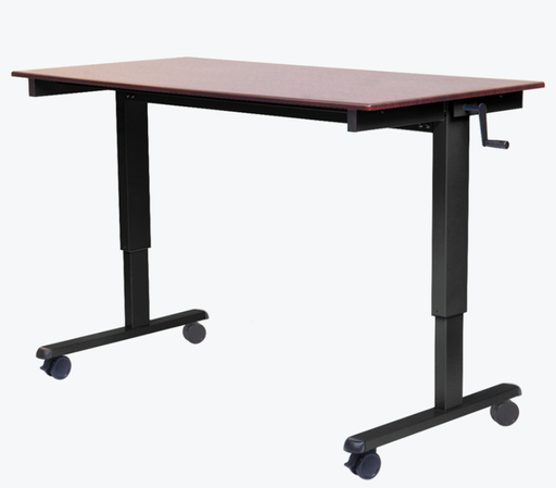 [STANDCF60-BK/DW] Luxor 60" High Speed Crank Adjustable Stand Up Desk, Walnut/Black