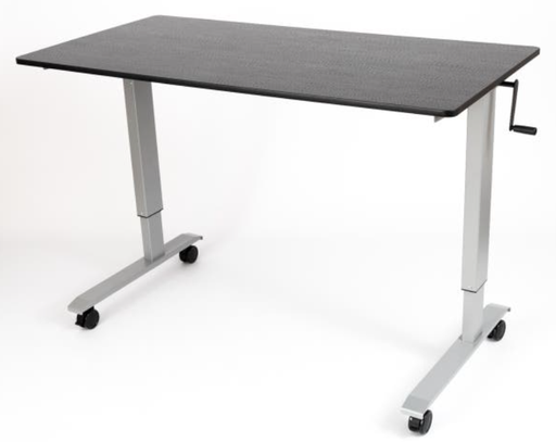 [STANDCF60-AG/BO] Luxor 60" High Speed Crank Adjustable Stand Up Desk, Black/Silver